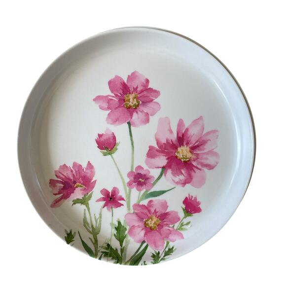 Soho Loft Pink Floral Melamine Dinner Plates 11in Set of 4 Spring NEW - Picture 2 of 15
